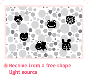 Receive from a free shape light source